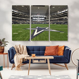 14834-MGV-CV-36X24-Dallas Att Stadium Wall Art Canvas Print, Framed Texas NFL Stadium Art Picture Print, American Football Stadium Perfect Sports