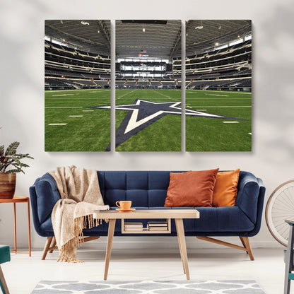 14834-MGV-CV-36X24-Dallas Att Stadium Wall Art Canvas Print, Framed Texas NFL Stadium Art Picture Print, American Football Stadium Perfect Sports