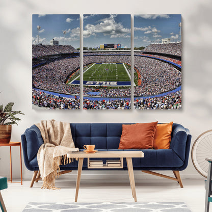 76491-MGV-CV-36X24-Buffalo Bills Stadium Wall Art Canvas Print, Framed Bills Stadium Art Picture Print, Highmark Stadium Perfect Sport Room Decor