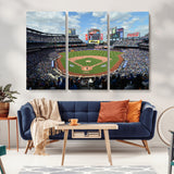 22910-MGV-CV-36X24-City Field Stadium Wall Art Canvas Print, Framed New York Stadium Art Picture Print, City Field Perfect Sport Room Decor Artwork