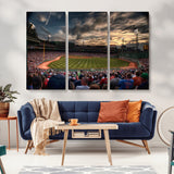 53432-MGV-CV-36X24-Fenway Park Stadium Wall Art Canvas Print, Framed Boston Baseball Stadium Art Picture Print, Massachusetts Fenway Park Perfect
