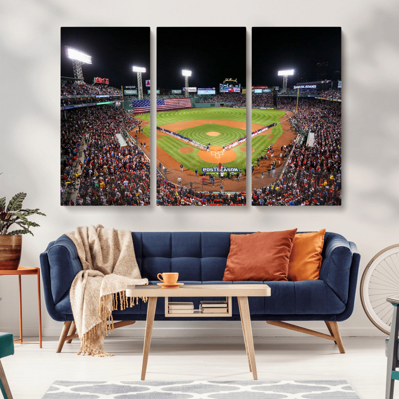 47365-MGV-CV-36X24-Fenway Park Stadium Wall Art Canvas Print, Framed Boston Baseball Stadium Art Picture Print, MLB Stadium Field Perfect Sport Room
