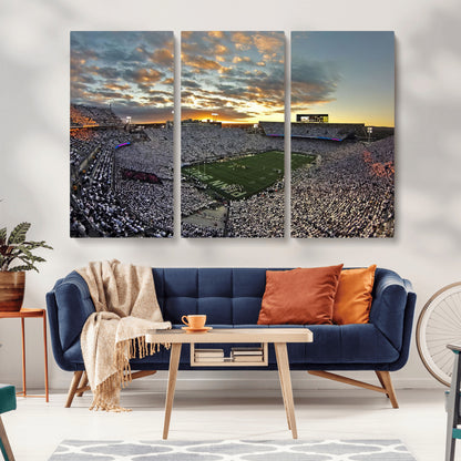 38807-MGV-CV-36X24-Beaver Stadium Wall Art Canvas Print, Framed Beaver Stadium Field Art Picture Print, Football Stadium Perfect Sport Room Decor