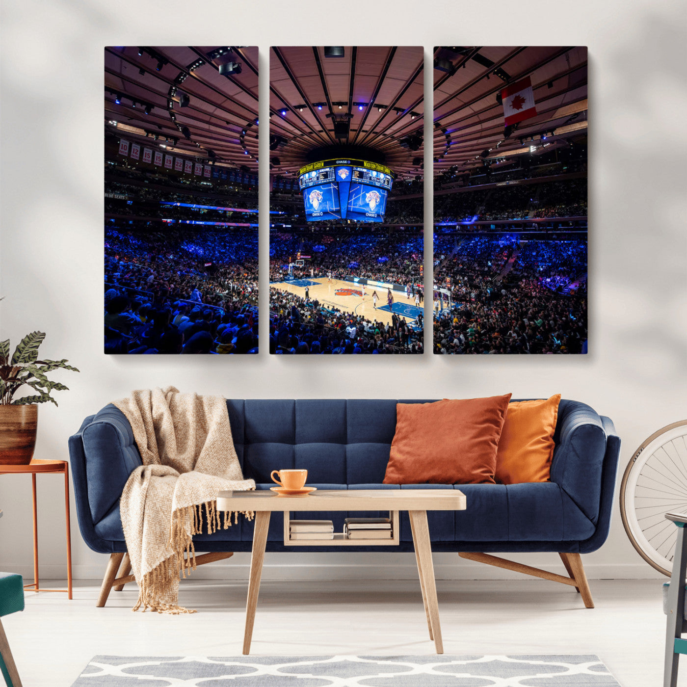 20491-MGV-CV-36X24-Madison Square Garden Wall Art Canvas Print, Framed New York Stadium Art Picture Print, MSG Stadium Perfect Sport Room Decor