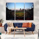 67670-MGV-CV-36X24-PNC Park Stadium Wall Art Canvas Print, Framed Pittsburgh Pirates Stadium Art Picture Print, PNC Park Field Perfect Sport Room