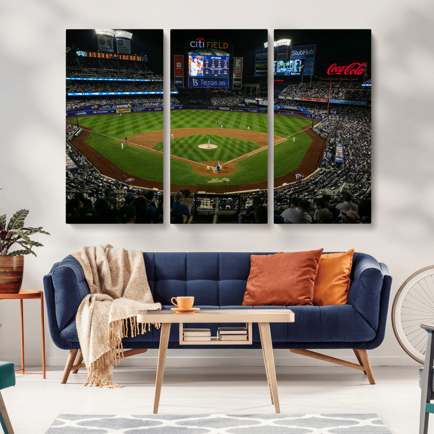 83979-MGV-CV-36X24-RingCentral Coliseum Wall Art Canvas Print, Framed Oakland A's Stadium Art Picture Print, RingCentral Coliseum Field Perfect Sport