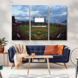 44631-MGV-CV-36X24-Oracle Park Stadium Wall Art Canvas Print, Framed San Francisco Giants Art Picture Print, Giants Stadium Field Perfect Sports Room