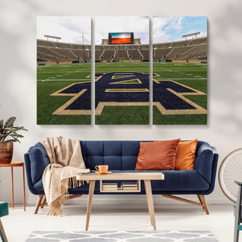 52835-MGV-CV-36X24-Notre Dame Stadium Wall Art Canvas Print, Framed Indiana Stadium Art Picture Print, Notre Dame Field Perfect Sport Room Decor