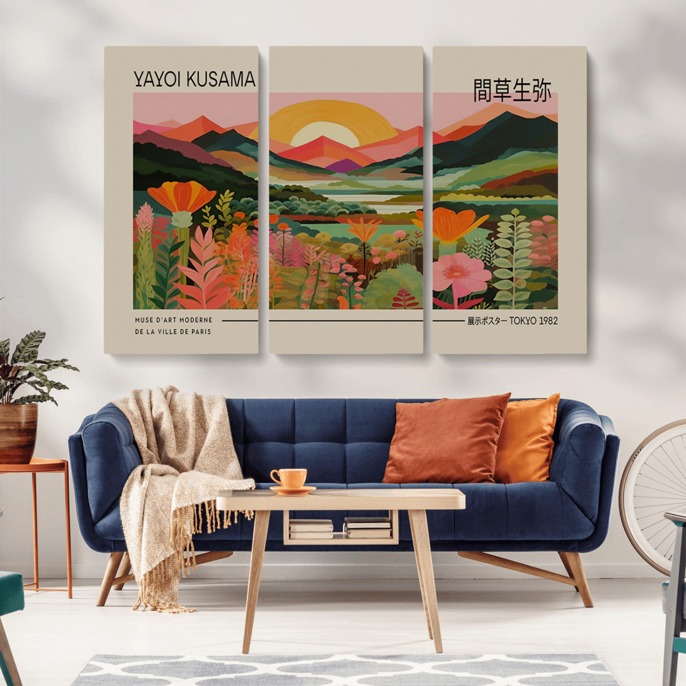 17753-MGV-CV-36X24-Floral Sunset Landscape Wall Art – Panoramic Nature Canvas Print, Vibrant Botanical Artwork for Living Room, Bedroom, Office, or