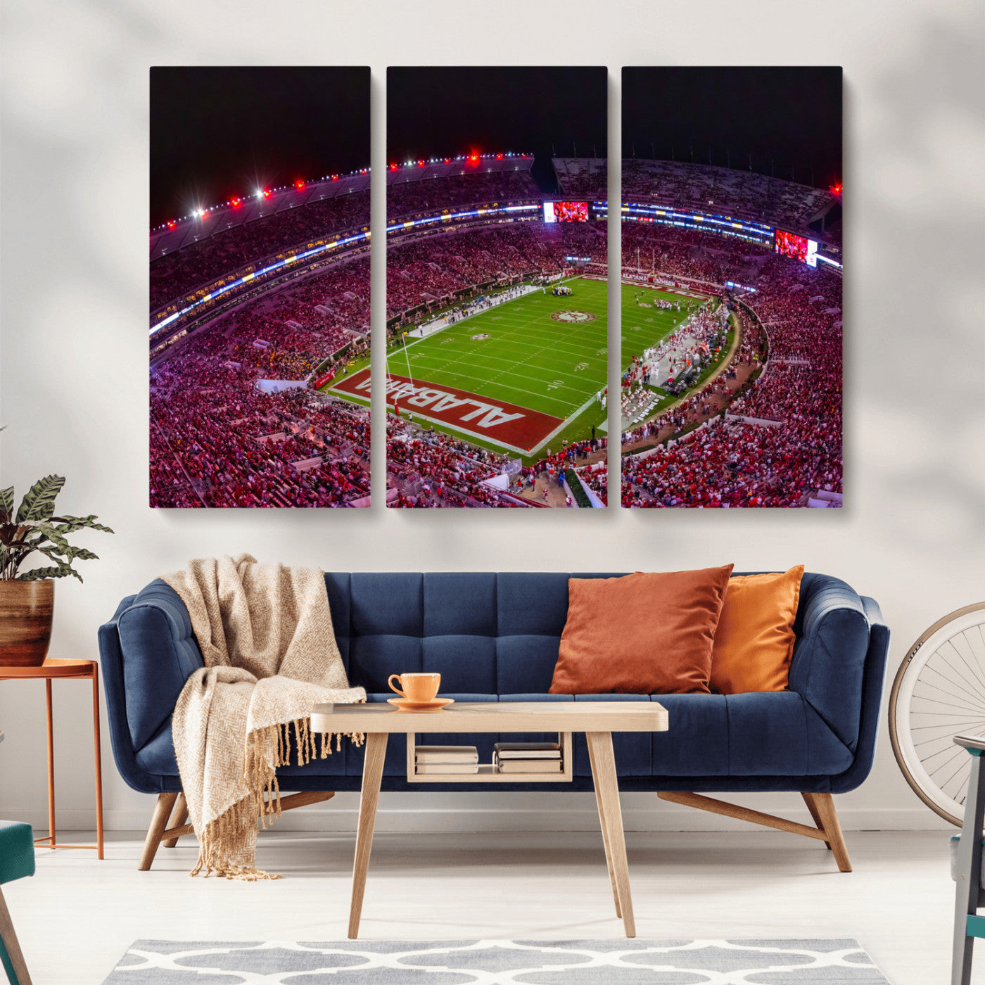 11343-MGV-CV-36X24-Bryant-Denny Stadium Wall Art – Panoramic Alabama Crimson Tide Football Field Canvas Print, Game Day Decor for Office, Man Cave or