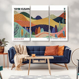 66936-MGV-CV-36X24-Kusama Wall Art – Vibrant Abstract Hills Canvas Print, Japanese Modern Landscape Poster for Living Room, Office, Studio or