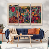 51280-MGV-CV-36X24-Abstract Yayoi Kusama Wall Art Canvas Print, Framed Japanese Wabi Sabi Art Picture Print, Yayoi Kusama Perfect Abstract Modern