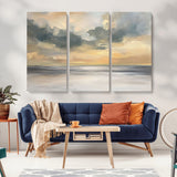 45544-MGV-CV-36X24-Ocean Sunset Wall Art – Serene Seascape Canvas Print with Golden Sky and Calm Water, Coastal Beach Artwork for Living Room,