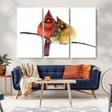 67752-MGV-CV-36X24-Cardinal Couple Wall Art – Male and Female Cardinal Canvas Print, Romantic Bird Artwork for Nature Lovers, Living Room, Bedroom,