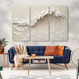 45175-MGV-CV-36X24-Textured Wave Wall Art Canvas Print, Framed Minimal Seascape Art Picture Print, Elegant Wave Perfect Modern Coastal Decor Artwork