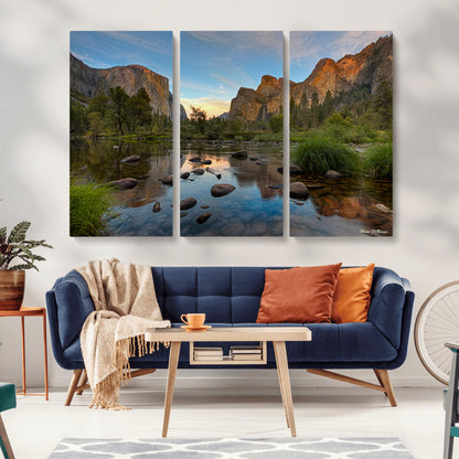 55893831-MGV-CV-36X24-Yosemite Valley Wall Art Canvas Print, Framed El Capitan Art Picture Print, Sierra Landspace Perfect Rustic Nature Decor Artwork