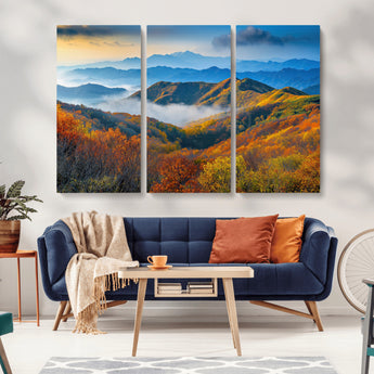 86772247-MGV-CV-36X24-Autumn Mountains Wall Art Canvas Print, Framed Fall Foliage Art Picture Print, Vibrant Hills Perfect Vibrant Nature Decor Artwork