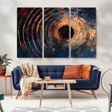 10017879-MGV-CV-36X24-Wood Tree Ring Wall Art Canvas Print, Framed Natural Wood Art Picture Print, Rustic Tree Slice Perfect Rustic Decor Artwork