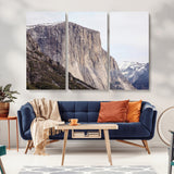 74506434-MGV-CV-36X24-El Capitan Wall Art Canvas Print, Framed Yosemite Cliff Art Picture Print, Sierra Nevada Perfect Sierra Minimalism Decor Artwork