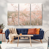 79164340-MGV-CV-36X24-Pastel Grasses Wall Art Canvas Print, Framed Soft Meadow Art Picture Print, Field in Breeze Perfect Pastel Minimal Decor Artwork