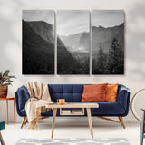 39278955-MGV-CV-36X24-Yosemite Valley Wall Art Canvas Print, Framed El Capitan Art Picture Print, Misty Mountain Perfect Modern Rustic Decor Artwork