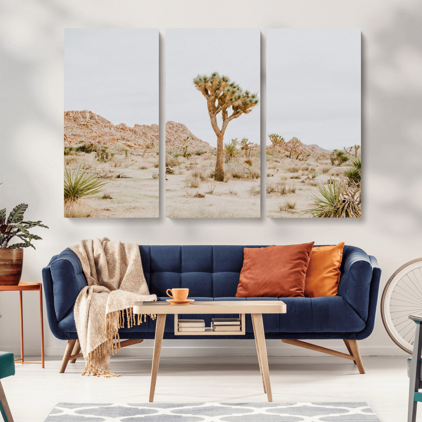 67109959-MGV-CV-36X24-Joshua Tree Wall Art Canvas Print, Framed Neutral Desert Art Picture Print, Earthy Landscape Perfect Neutral Boho Decor Artwork
