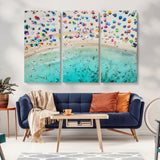 76172085-MGV-CV-36X24-Tropical Shoreline Wall Art Canvas Print, Framed Beach Relaxing Art Picture Print, Aerial Summer Perfect Coastal Vibrant Decor
