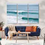 73692470-MGV-CV-36X24-Ocean Swell Wall Art Canvas Print, Framed Surf Waves Art Picture Print, Blue Water Perfect Coastal Dynamic Decor Artwork