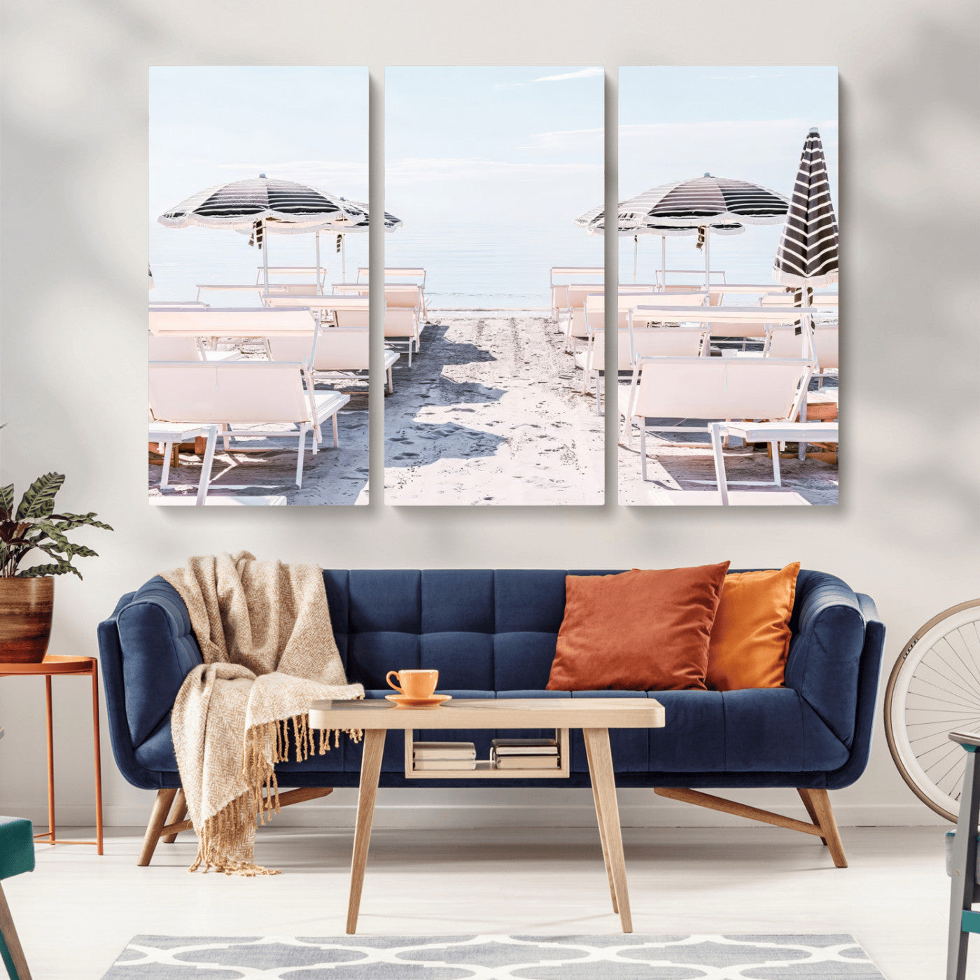 67623952-MGV-CV-36X24-Minimalist Beach Wall Art Canvas Print, Framed Pastel Sand Art Picture Print, Beach Aesthetic Perfect Coastal Minimalist Decor