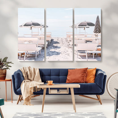 67623952-MGV-CV-36X24-Minimalist Beach Wall Art Canvas Print, Framed Pastel Sand Art Picture Print, Beach Aesthetic Perfect Coastal Minimalist Decor