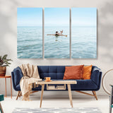 32624554-MGV-CV-36X24-Swimming Relaxation Wall Art Canvas Print, Framed Peaceful Water Art Picture Print, Clear Sea Perfect Minimalist Aquatic Decor