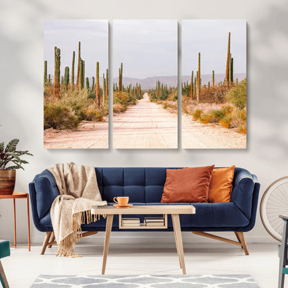 30742780-MGV-CV-36X24-Desert Cactus Wall Art Canvas Print, Framed Southwestern Art Picture Print, Bohemian Western Perfect Southwestern Boho Decor
