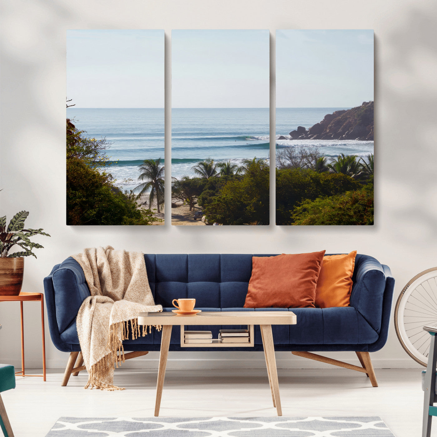 88336640-MGV-CV-36X24-Tropical Beach Scene Wall Art Canvas Print, Framed Coastal Photography Art Picture Print, Ocean Horizon Art Perfect Coastal Boho