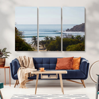 88336640-MGV-CV-36X24-Tropical Beach Scene Wall Art Canvas Print, Framed Coastal Photography Art Picture Print, Ocean Horizon Art Perfect Coastal Boho