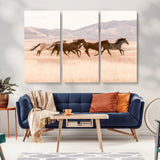 83644685-MGV-CV-36X24-Wild Horse Art Wall Art Canvas Print, Framed Rustic Western Art Picture Print, Desert Horse Scene Perfect Rustic Western Decor
