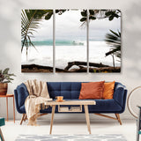 50382104-MGV-CV-36X24-Tropical Surf Wall Art Canvas Print, Framed Palm Tree View Art Picture Print, Beach House Art Perfect Boho Coastal Decor Artwork