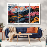 43879290-MGV-CV-36X24-Japanese Abstract Wall Art – Mount Fuji Cherry Blossom Canvas Print, Modern Asian Inspired Landscape Decor for Living Room,