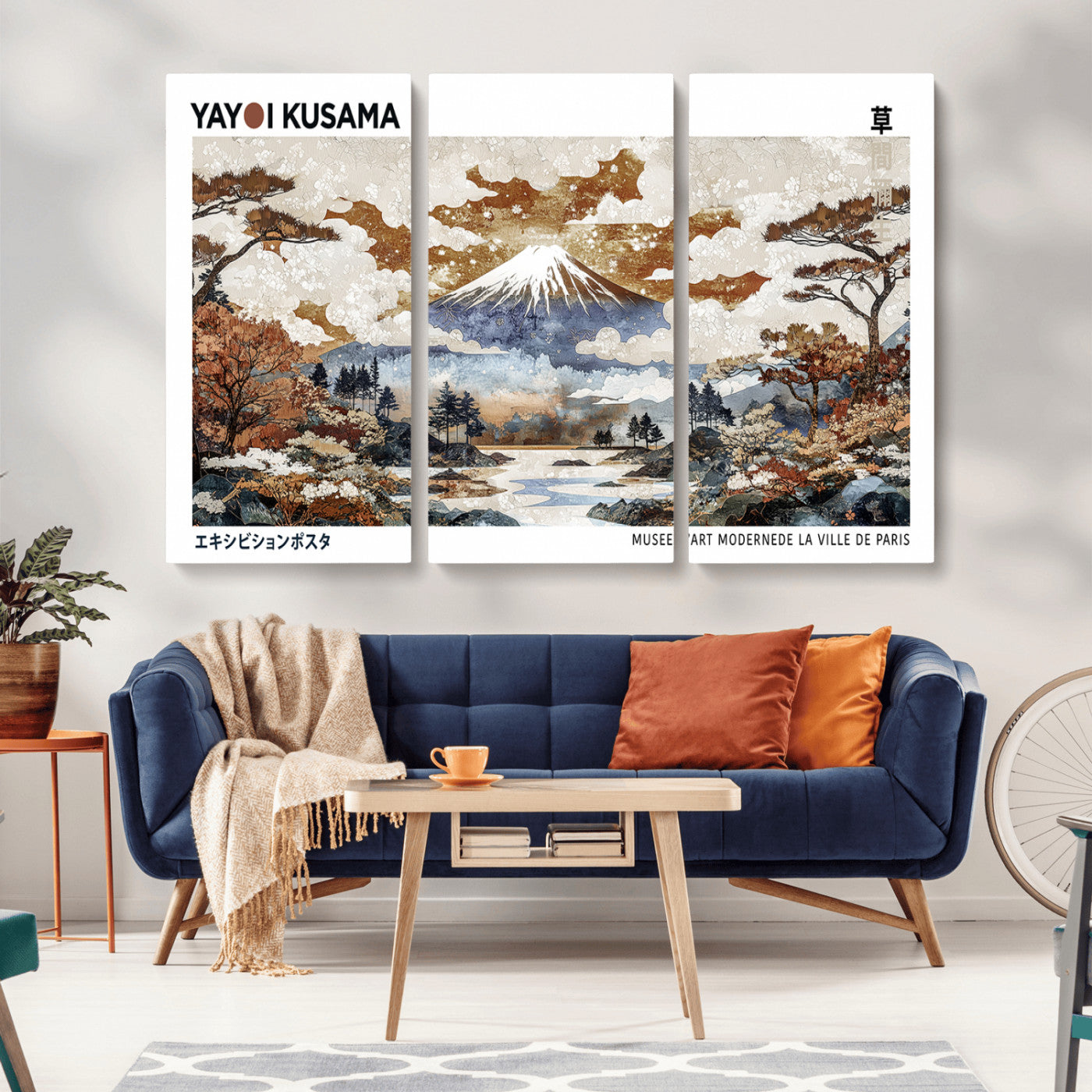 80111817-MGV-CV-36X24-Japanese Landscape Wall Art – Mount Fuji Autumn Canvas Print, Asian Inspired Nature Decor for Living Room, Bedroom, Office or