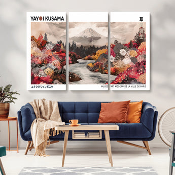 32352074-MGV-CV-36X24-Japanese Landscape Wall Art – Mount Fuji River Canvas Print, Modern Asian Inspired Nature Decor for Living Room, Bedroom, Office