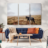 57597730-MGV-CV-36X24-Cowboy Wall Art Wall Art Canvas Print, Framed Western Canvas Art Picture Print, Rustic Ranch Scene Perfect Rustic Western Decor