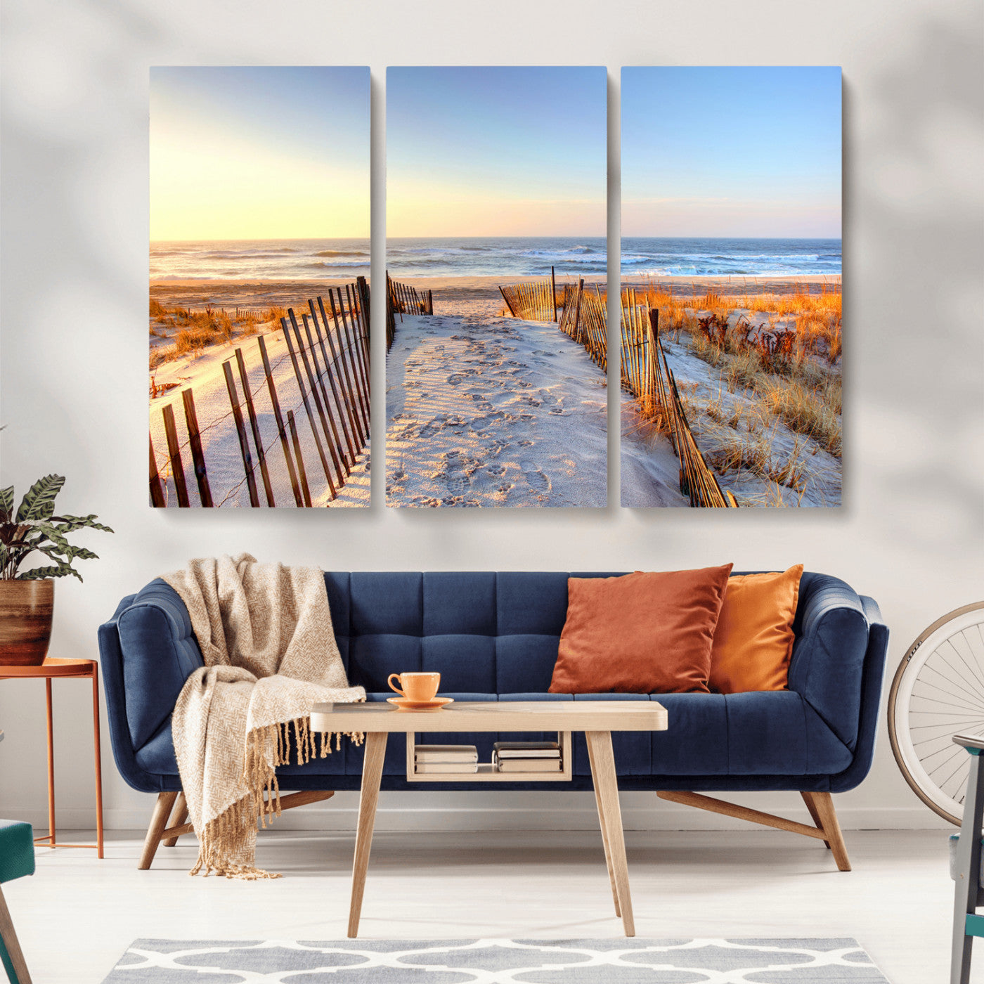73351887-MGV-CV-36X24-Ocean Sunset Wall Art Wall Art Canvas Print, Framed Nautical Photography Art Picture Print, Summer Beach House Decor Perfect