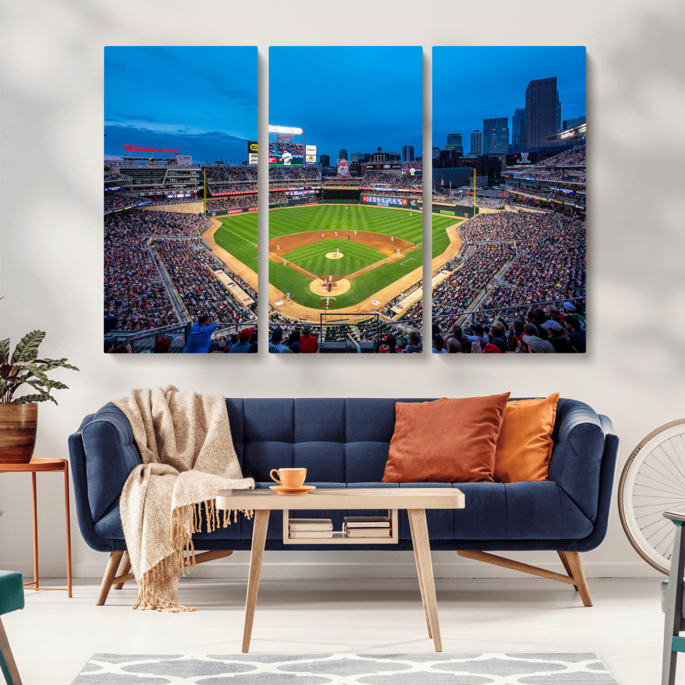 77273035-MGV-CV-36X24-Baseball Stadium Wall Art – Panoramic Evening Game Canvas Print, Sports Fan Decor for Man Cave, Office, Bar, or Living Room