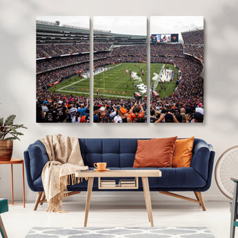 18347149-MGV-CV-36X24-Soldier Field Wall Art – Chicago Bears Football Stadium Canvas Print, Game Day Sports Decor for Man Cave, Bar, Office, or Living
