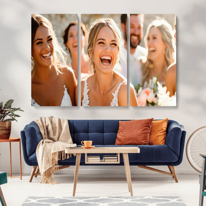 CSTM912-MGV-CV-36X24-Framed Wedding Canvas Print - Custom Wall Art Keepsake for Couples, Elegant Home Decoration Gift, Create Your Own Photo Canvas