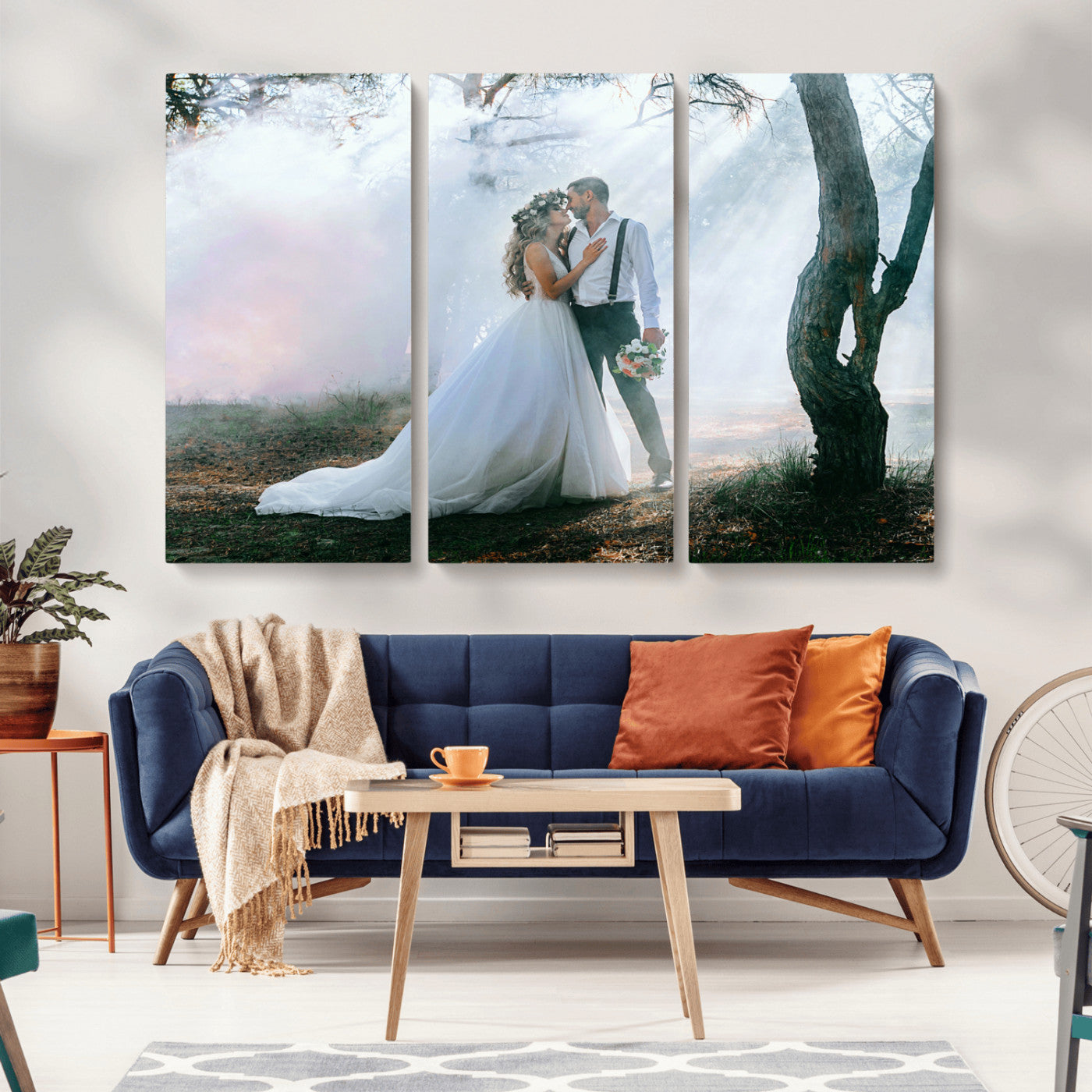 CSTM913-MGV-CV-36X24-Framed Wedding Canvas Print - Custom Wall Art Keepsake for Couples, Elegant Home Decoration Gift, Create Your Own Photo Canvas