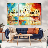 YKE34632598CR-MGV-CV-36X24-Abstract Last Supper with Apostles Wall Art Canvas Print