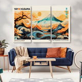94085549-MGV-CV-36X24-Japanese Wave and Mountain Wall Art – Panoramic Abstract Landscape Canvas Print, Asian Inspired Nature Decor for Living Room,