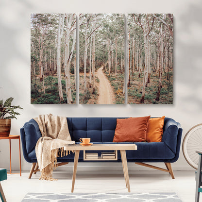 24760563-MGV-CV-36X24-Forest Wall Art – Tranquil Woodland Path Canvas Print, Scenic Nature Photography Decor for Bedroom, Living Room, Office, Cabin or