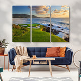 67486665-MGV-CV-36X24-Golf Course Wall Art – Pebble Beach Oceanfront Canvas Print, Coastal Fairway Photography Sports Decor for Living Room, Office, Man