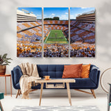 77097951-MGV-CV-36X24-Neyland Stadium Wall Art – Panoramic Tennessee Volunteers Checkerboard Crowd Canvas Print, Football Game Day Decor for Office, Man